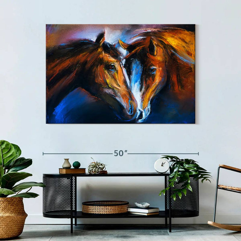 Brampt aimant les chevaux, H 32 po x l 48 po