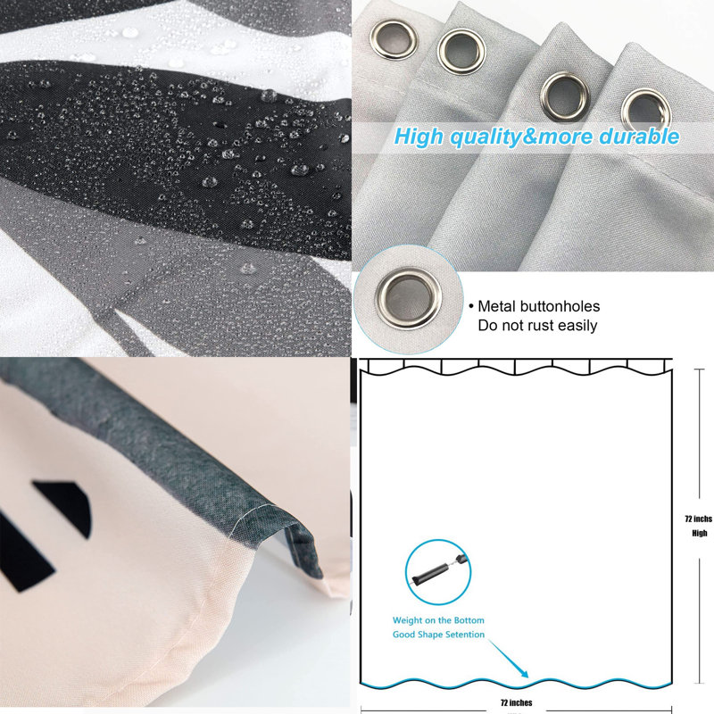 Shower Curtain with Hooks Included