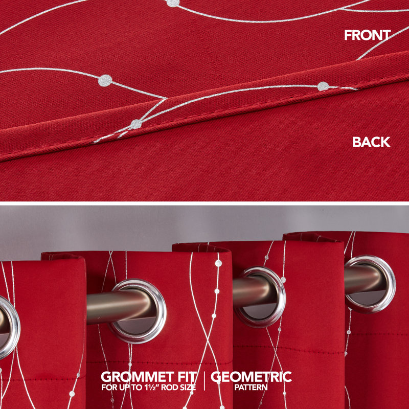 Cohmer Room Darkening Curtain Pair, Red, 52" W x 84" L