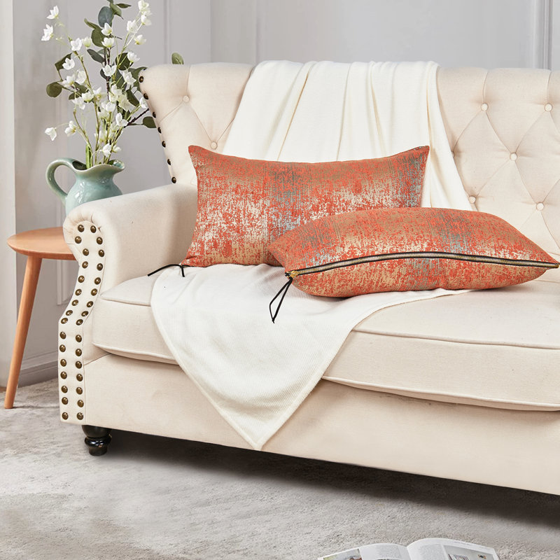 Rectangular Lumbar Cushion Cover, Orange