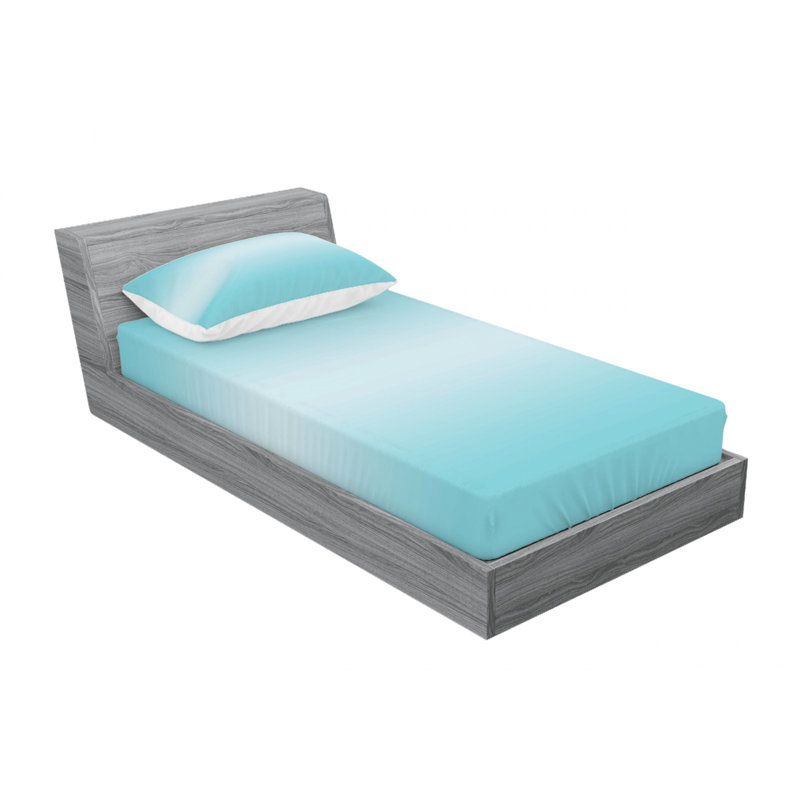 Microfiber Ombre Sheet Set, Twin Sheet Set with 1 Pillowcase, Sky Blue