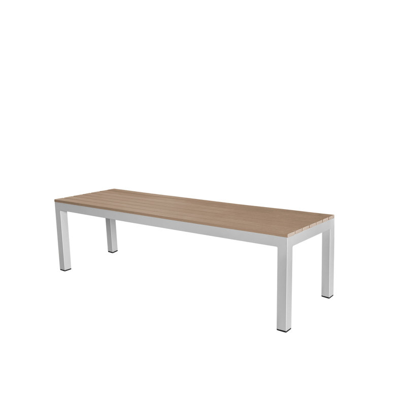 Banc de pique-nique en aluminium Vienna Backless, H 18 po x l 72 po x P 19 po, Gris