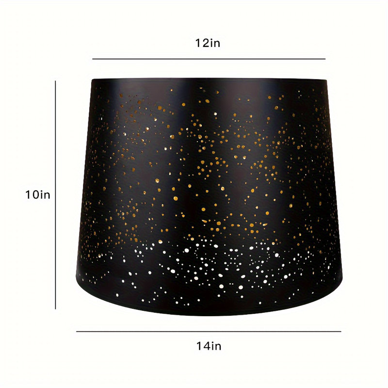 Metal Etching Process Large Lamp Shades, Drum Big Lampshades for Table Lamp and Floor Light, Sky Stars Design, 12x14x10 inch, Spider