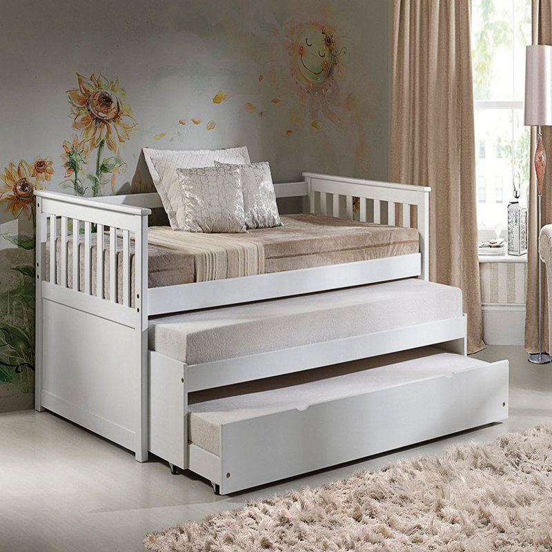Lit plateforme simple en bois massif