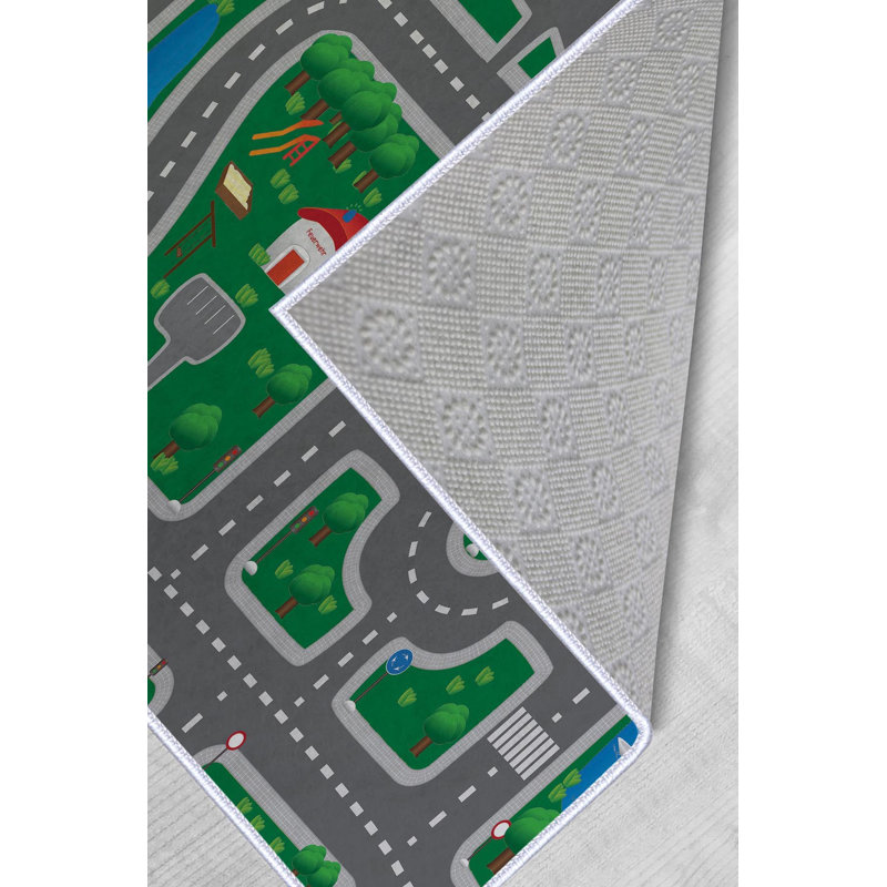 Luxueux tapis tissé (2 pi x 3,3 pi), 100% polyester, d'une hauteur de poils de 0,3 po | Antibactérien, antidérapant, impression numérique 3D | Lavable à la machine, idéal pour les salons et les chambres à coucher - Entretien facile et conception élégante