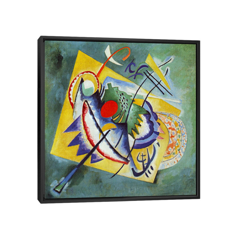 « red oval » par wassily kandinsky,, reproduction d’art sur toile, H 18 po x l 18 po x P 1,5 po, Toile avec cadre noir