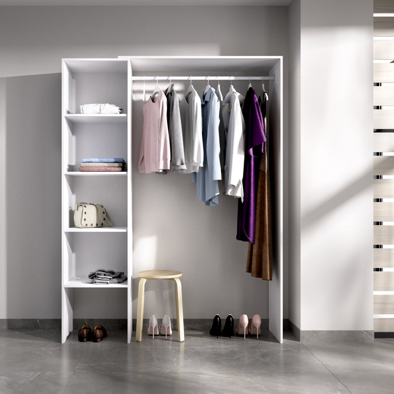 Alandus 110cm - 140cm Closet System (Can Be Cut To Fit), White