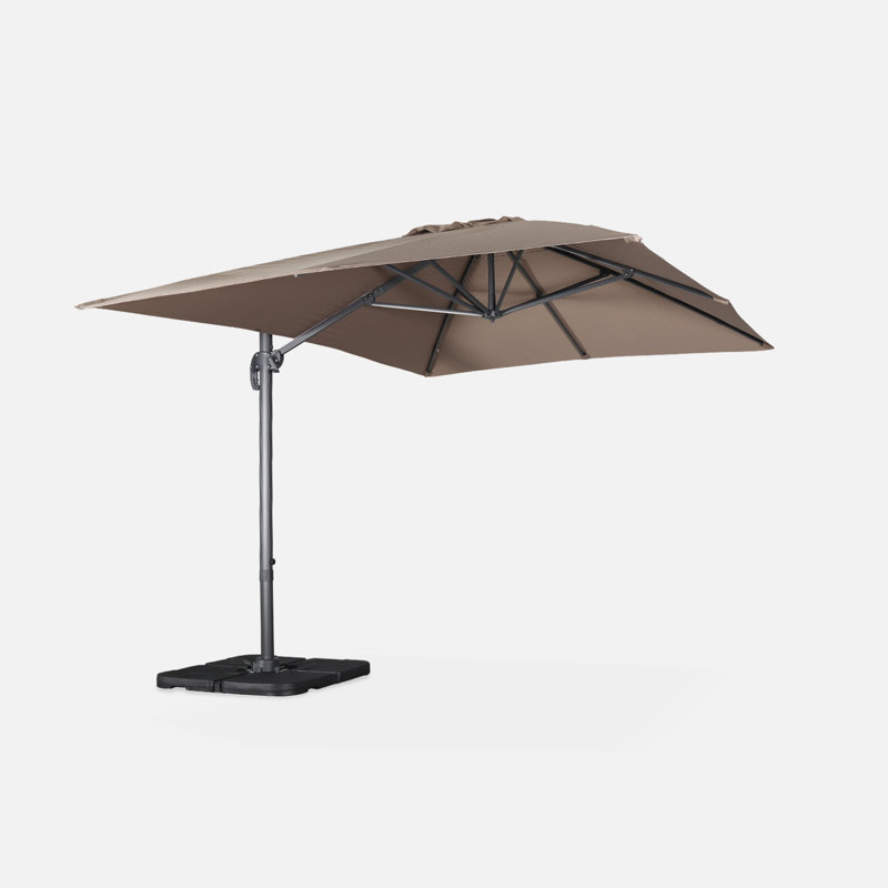 Carleena 380cm X 286cm Rectangular Tilt Cantilever Parasol, Brown