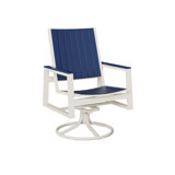 Berlin Gardens Vida Aluminum Top With Matte White Base Swivel Rocker Dining Chair