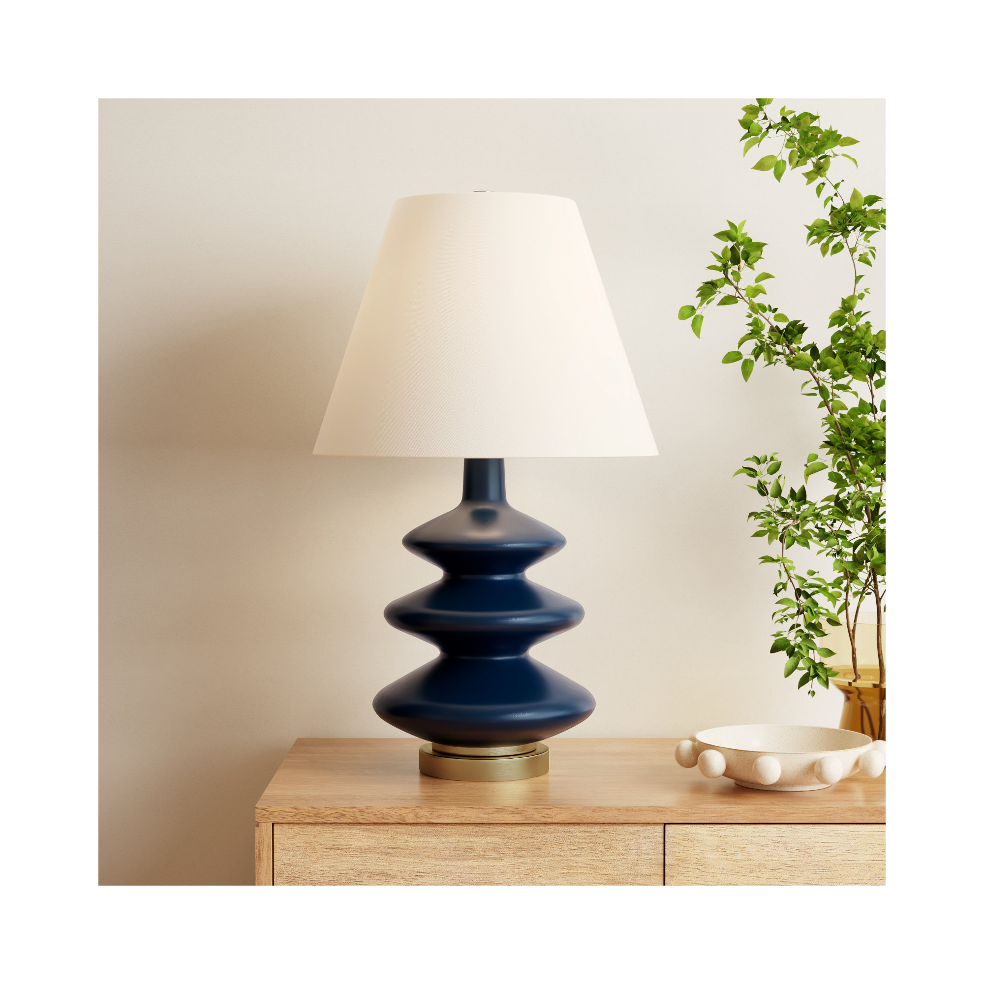 Danelea Glass Table Lamp, Blue