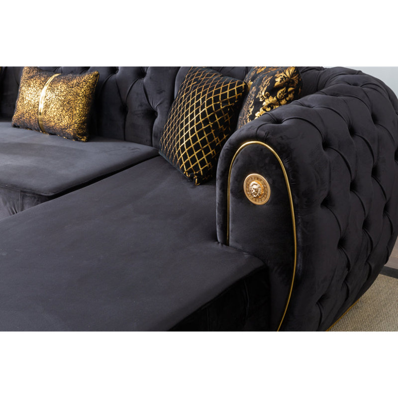 Revêtement en velours modulaire Siesta U Double Chase - noir, Velours noir