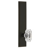 Grandeur Carré Tall Plate Passage with Baguette Clear Crystal Door Knob