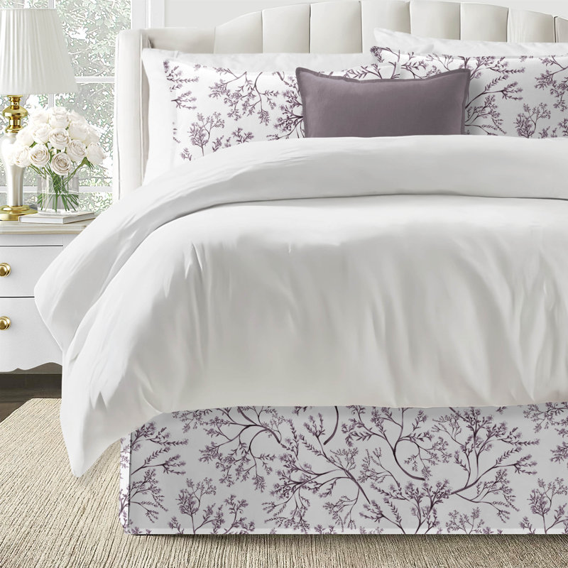 Tinsley Plum Cotton Bedskirt, 15", King