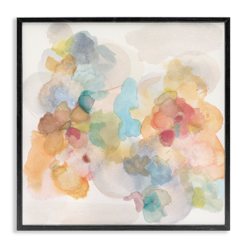 Douce aquarelle abstraite, giclée par Jodi Fuchs, Giclée encadrée noir minuit, H 12 po x l 12 po x P 1,5 po