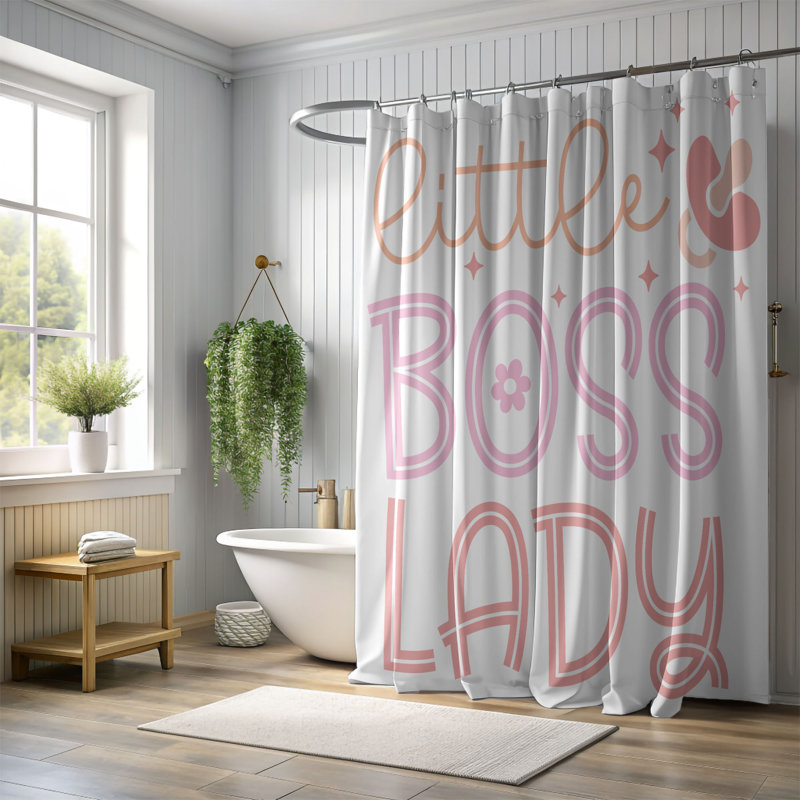 Cute Girl Sentiments - Rideau de douche standard 1 pièce, H 74 po x l 71 po