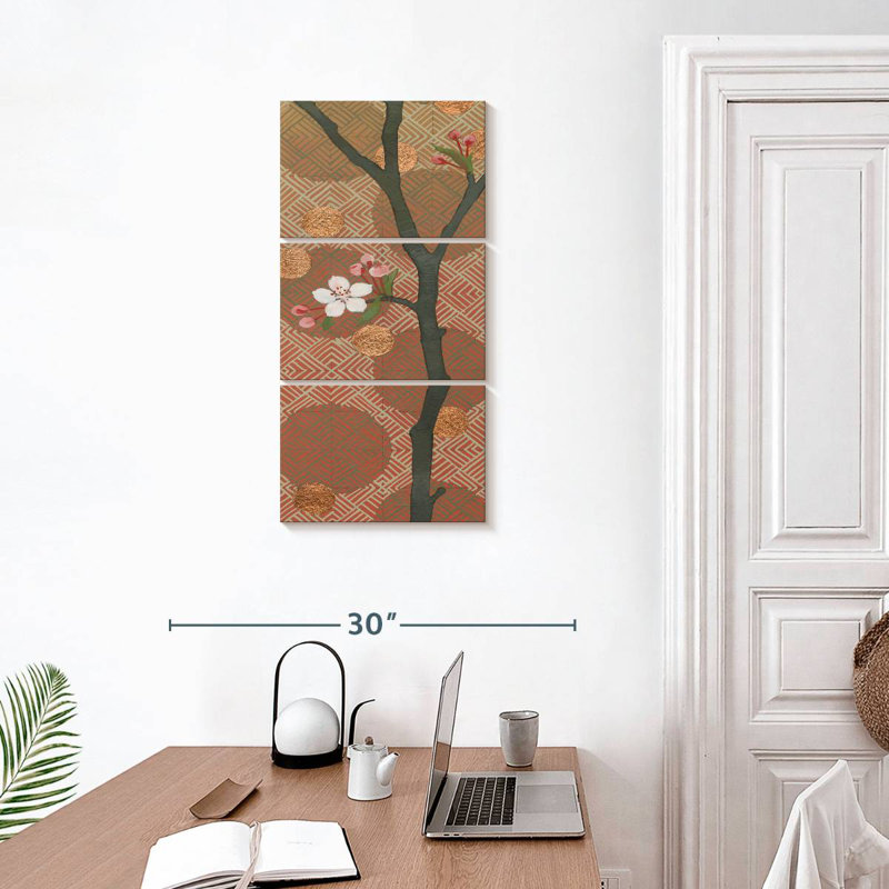 Cherry Blossoms Panel One Blossom, 32" H x 15" W