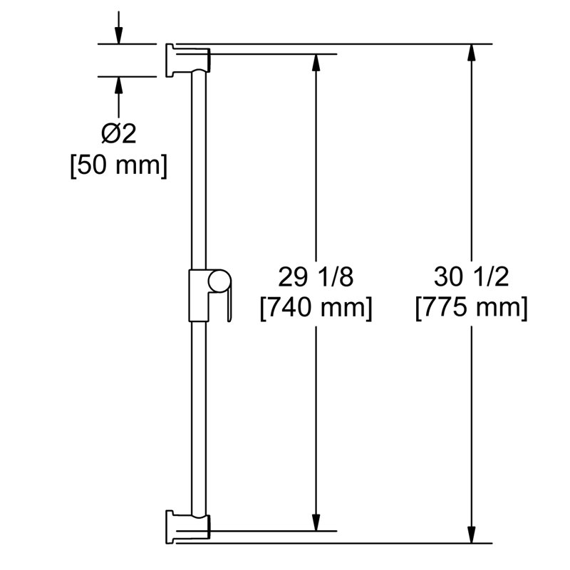 Barre coulissante 31 po Riobel, Chrome