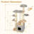  63'' Tall Modern Cat Tree w/ Perch Condo Hammock 5.6'' Scratching Posts
