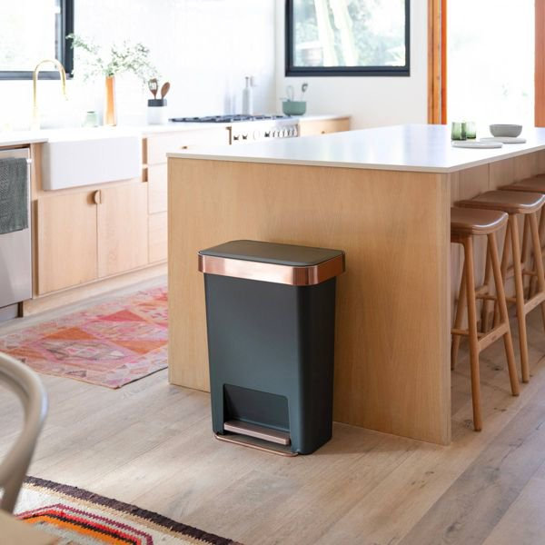simplehuman 12gal Soft-Close Step-On Can, Hunter