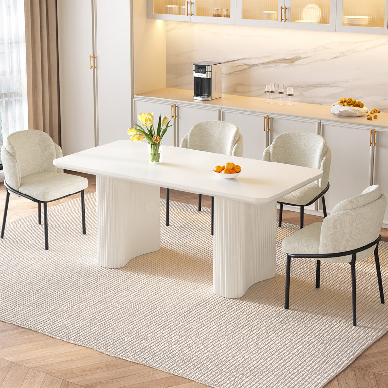 Ensemble de table de salle à manger rectangulaire 62,99 "avec 4 chaises pour cuisine, bar et salon