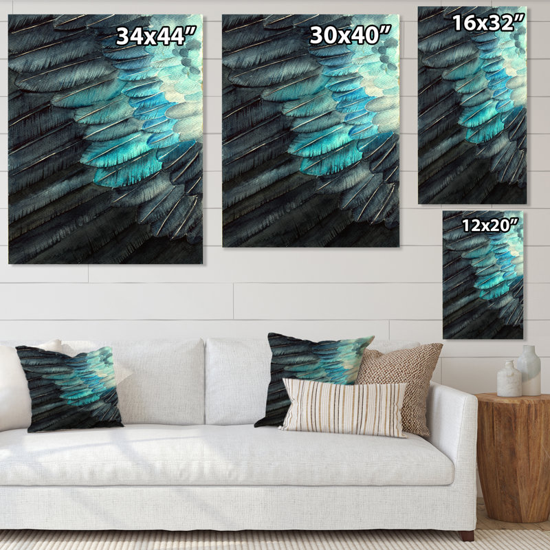 «Blue Fragment of a Bird Wing II», reproduction sur toile, H 32 po x l 24 po, Toile tendue