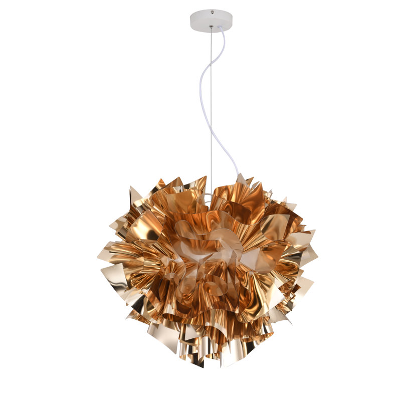 Beamon 1 - Light Metal Chandelier With A Shiny Gold Acrylic Shade