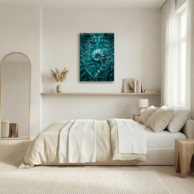 Art mural toile sarcelle