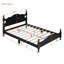 Structure de lit plateforme en bois de style rétro avec support en lattes de bois, aucun sommier requis, robuste et facile à assembler-549280841-549280842