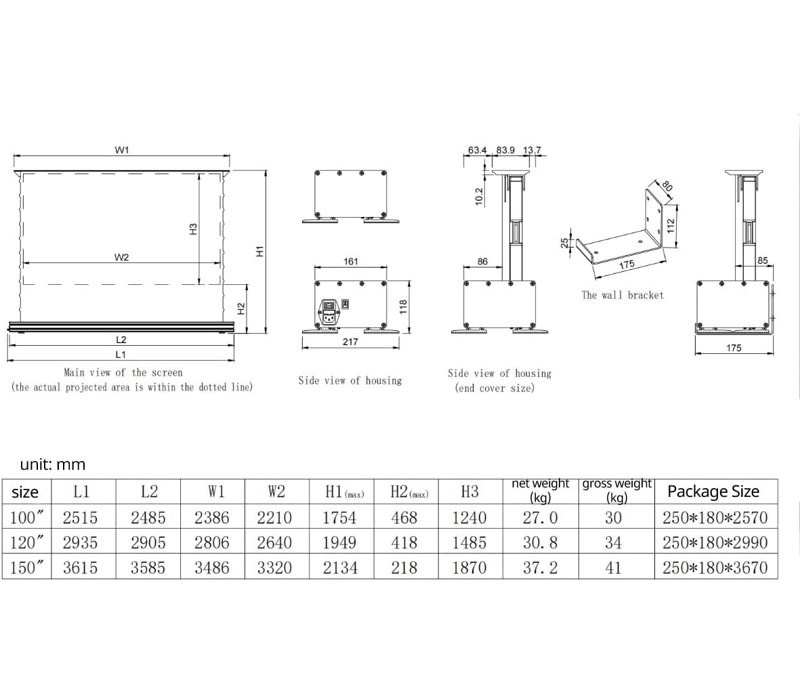 WEMAX Electric Projector Screen w/ Smart Voice Control, 4K UHD 1.5 Gain Soft Metal Screen, 120"