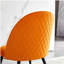 Chaise de salle à manger en velours orange, pieds en métal noir, ensemble de chaises de bout 4 pièces