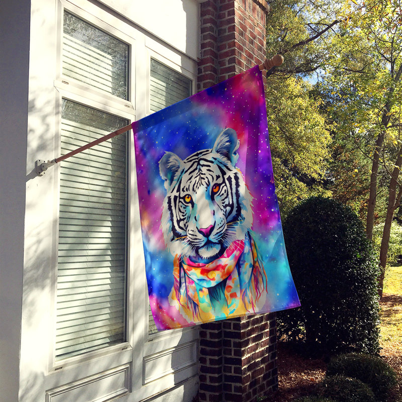 Drapeau de maison de tigre blanc hippie