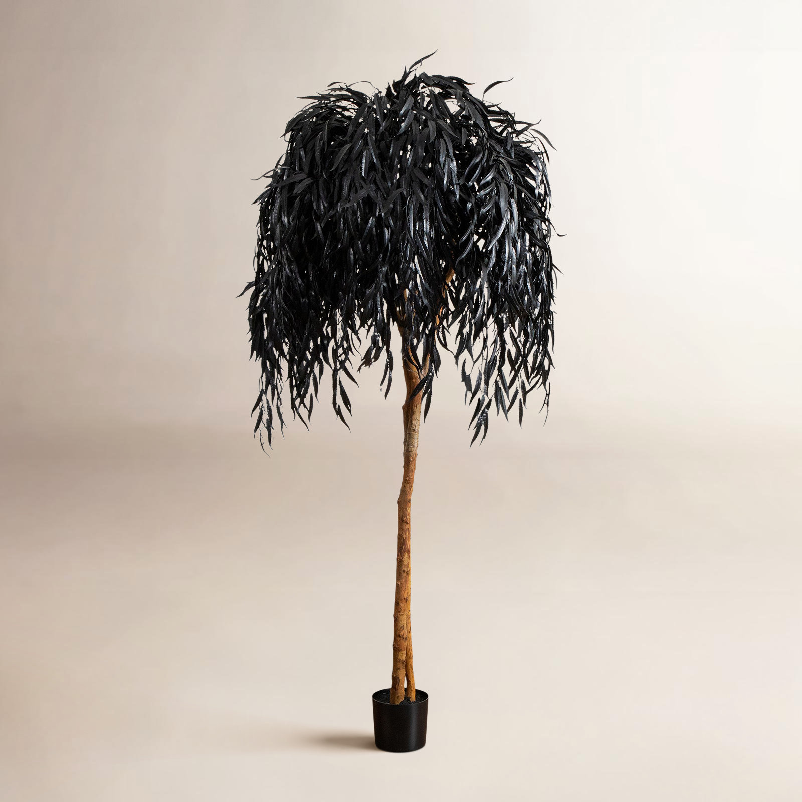 Artificial Halloween Black Willow Tree, 72" H x 38" W x 38" D