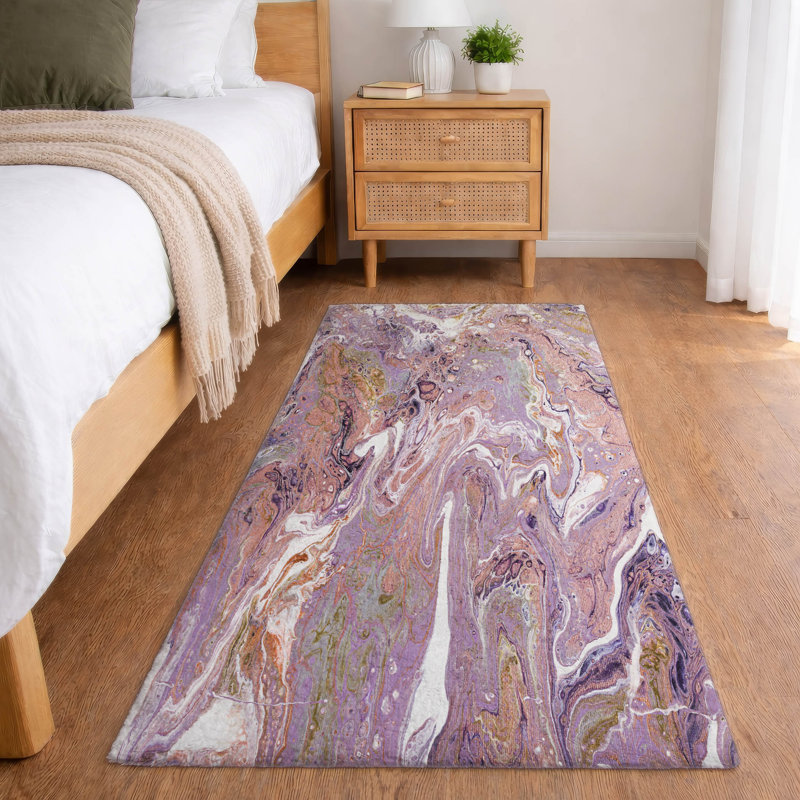 Premium Machine Washable Dream Shag ADS51 Abstract Rug, 2'3" x 7'6" Runner
