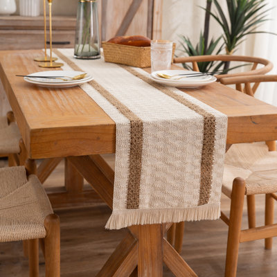 Farmhouse Rustic Table Runner With Tassel