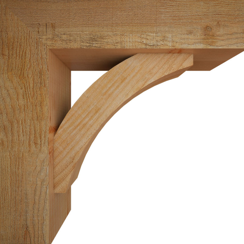 Thorton Block Bracket with Offset Brace, 20 x 20, 6"W Douglas Fir (Rough Sawn)