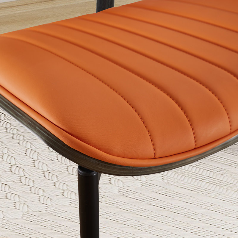 Chaise de salle à manger rembourrée Lashanay, Orange, Noir