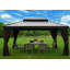 Pavillon de jardin brun foncé à toit rigide double avec rideau et moustiquaire Alexander-98229952