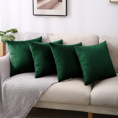 Square Luxury Velvet Throw Cushion Covers for sofa, couch set of 4