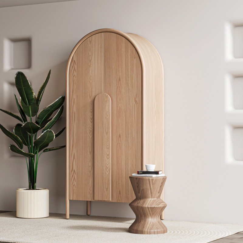 Armoire de rangement moderne et simple en bois massif, Burlywood