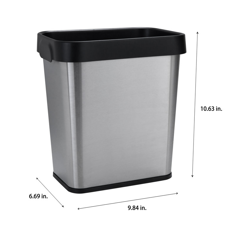 Corbeille pour déchets en acier inoxydable 2,11 gallons
