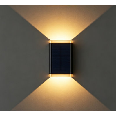 Solar-Powered Wall Sconce with Three Color Temperature Settings and Dimming