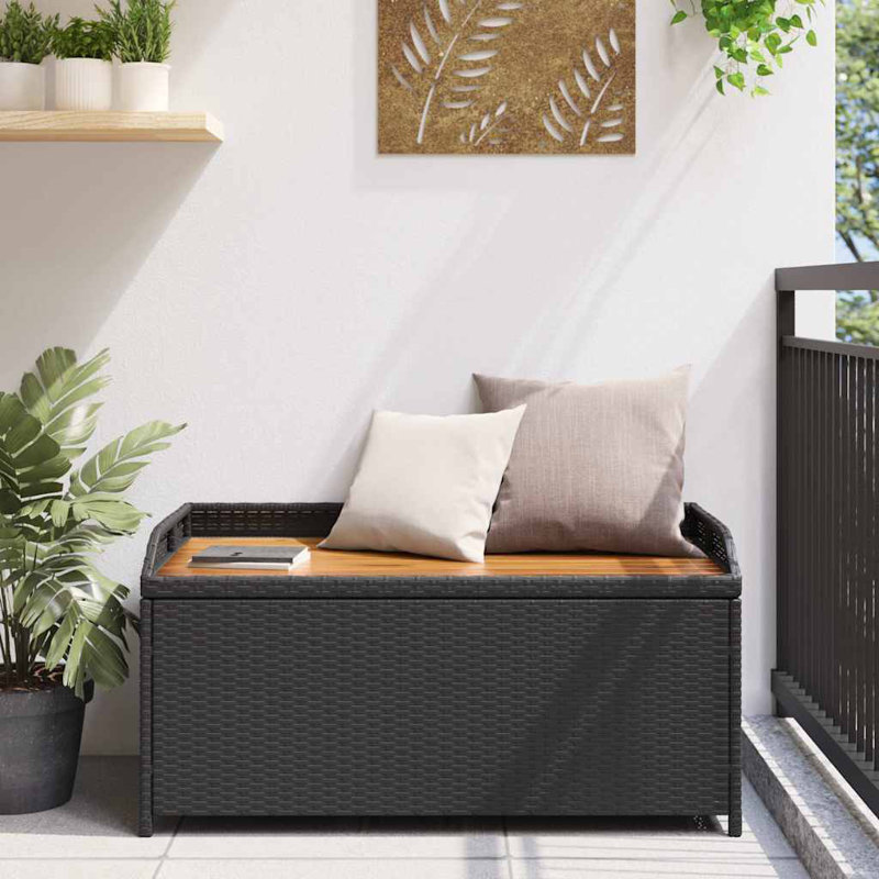 Banc de jardin en acier Agrim, Noir, H 50 cm x L 120 cm x l 50 cm