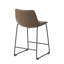  Ensemble de 34,5 po de 2 tabourets de bar en similicuir, siège de selle élégant avec structure en métal, idéal pour un îlot de cuisine, un bar ou une salle à manger, style industriel moderne, brun-1388022929