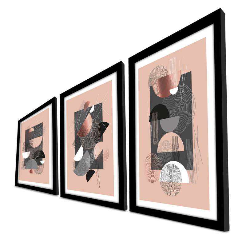 Elegant Decorative Framed MDF Paintings (3 Pieces), 15.0 x 20.9 Inches | 100% MDF with 0.11-Inch Thickness, 100% Wooden Frame with 0.87-Inch Thickness | Perfect for Home Décor, Living Room & Office Spaces