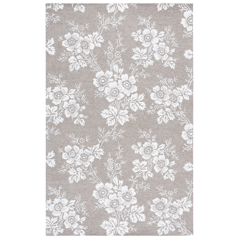 Glamour Hand Tufted Wool, Viscose Floral Indoor Rug, Rectangle 9' x 12'