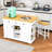 Cheryllynne 3-Piece Kitchen Island Set with Built-in Charging Station, Expandable Countertop and Two Bar Stools-1158647970
