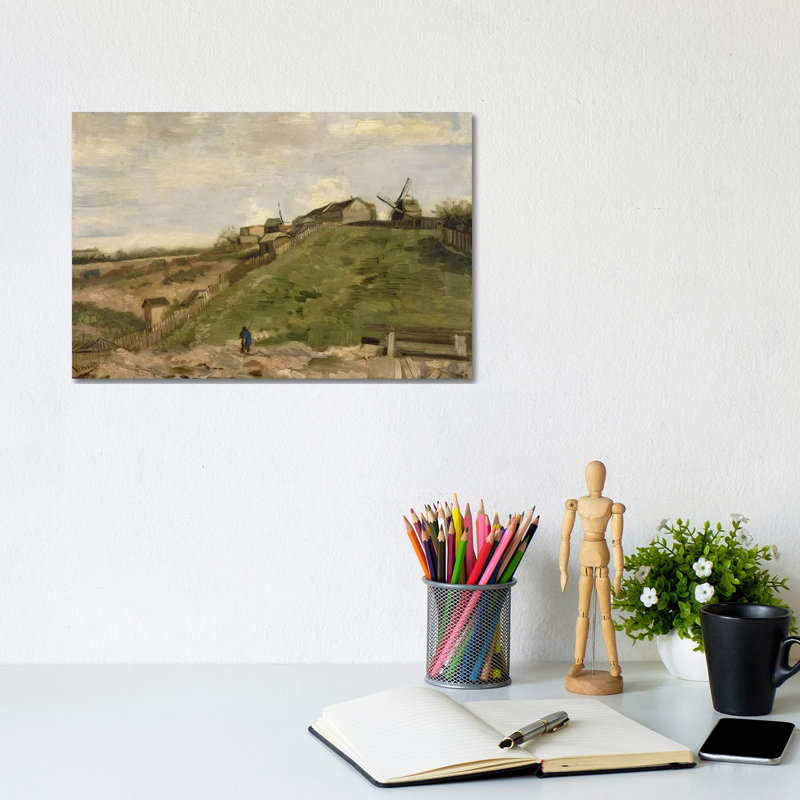 The Hill at Montmartre with Stone Quarry by Vincent Van Gogh - 1 Piece Wrapped Canvas Painting, 20.32 cm H x 30.48 cm W