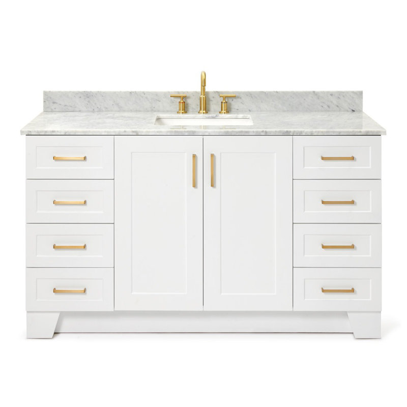 ARIEL TAYLOR 61 IN SINGLE RECTANGLE SINK VANITY, White, Rectangle