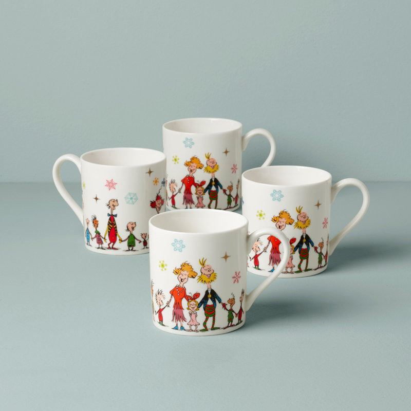 Merry Grinchmas Mugs, Set Of 4