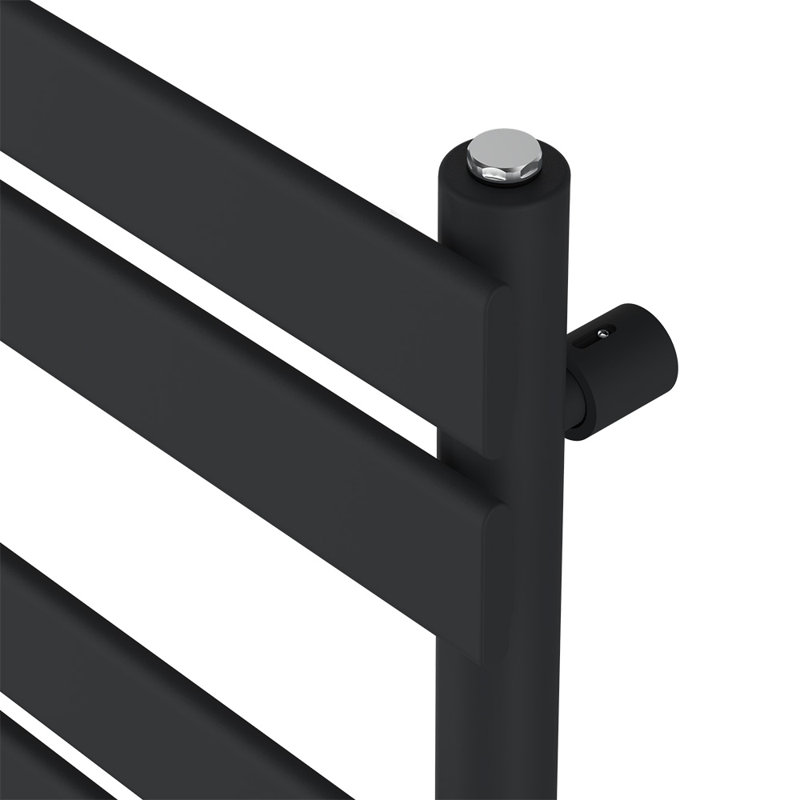 Flat Panel Towel Rail Heated Towel Rails, Black, 80cm H x 45cm W x 6.2cm D